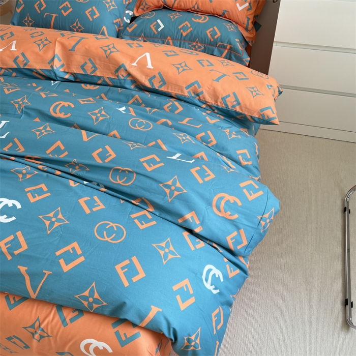 91家纺网 家纺一手货源 找家纺 棉生活 2021新款全棉铂金棉小资系列四件套 大咖秀蓝