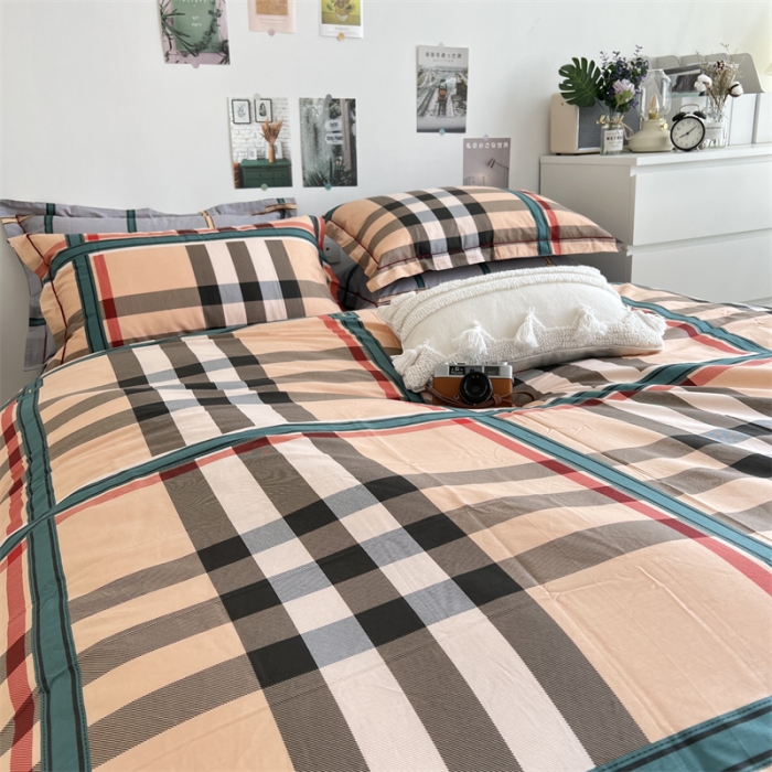 91家纺网 家纺一手货源 找家纺 棉生活 2021新款全棉铂金棉小资系列四件套 经典巴宝利