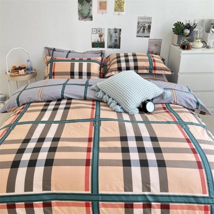 棉生活 2021新款全棉铂金棉小资系列四件套 经典巴宝利