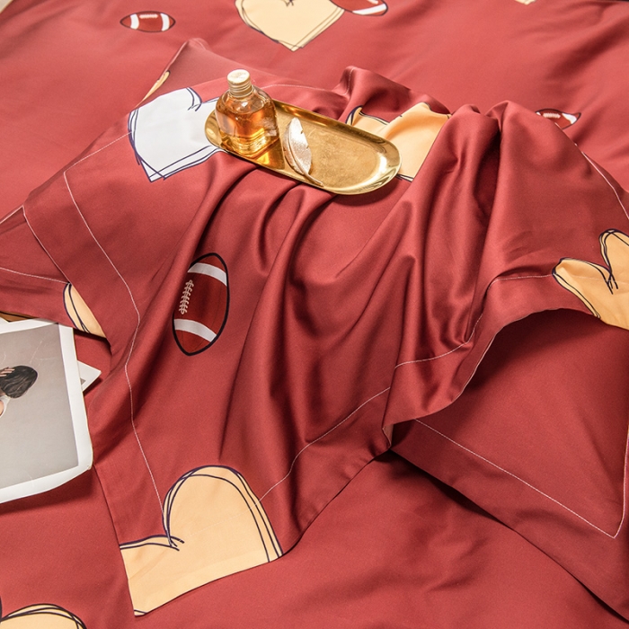 91家纺网 家纺一手货源 找家纺 品乐 2023新100支云锦臻丝高清数码长绒棉四件套 爱心酒