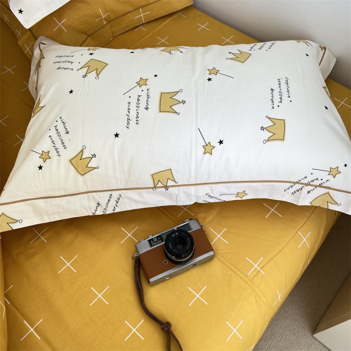 91家纺网 家纺一手货源 找家纺 棉生活 2021新款全棉铂金棉小资系列四件套 小皇冠