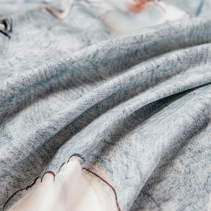 91家纺网 家纺一手货源 找家纺 品乐 2023新100支云锦臻丝高清数码长绒棉四件套 彼岸花