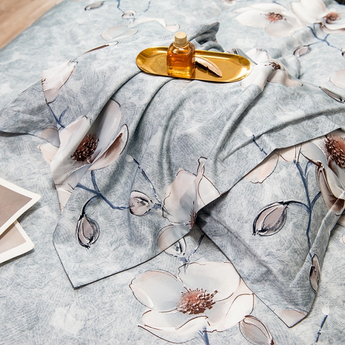 91家纺网 家纺一手货源 找家纺 品乐 2023新100支云锦臻丝高清数码长绒棉四件套 彼岸花