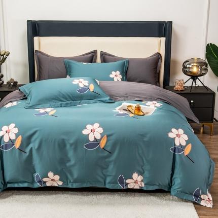 91家纺网 家纺一手货源 找家纺 品乐 2023新100支云锦臻丝高清数码长绒棉四件套 蝶恋花