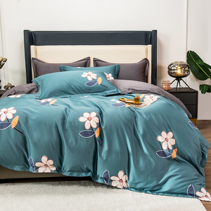 91家纺网 家纺一手货源 找家纺 品乐 2023新100支云锦臻丝高清数码长绒棉四件套 蝶恋花