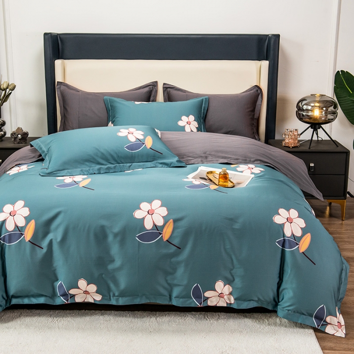 91家纺网 家纺一手货源 找家纺 品乐 2023新100支云锦臻丝高清数码长绒棉四件套 蝶恋花