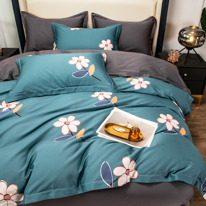 91家纺网 家纺一手货源 找家纺 品乐 2023新100支云锦臻丝高清数码长绒棉四件套 蝶恋花