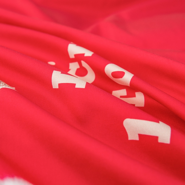 91家纺网 家纺一手货源 找家纺 品乐2023新100支云锦臻丝高清数码长绒棉四件套 可爱熊红