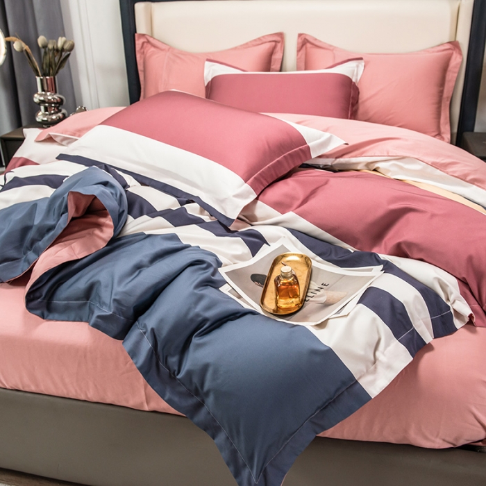 91家纺网 家纺一手货源 找家纺 品乐2023新100支云锦臻丝高清数码长绒棉四件套 唯 一粉