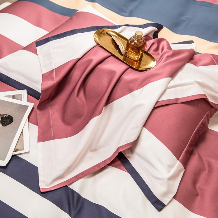 91家纺网 家纺一手货源 找家纺 品乐2023新100支云锦臻丝高清数码长绒棉四件套 唯 一粉