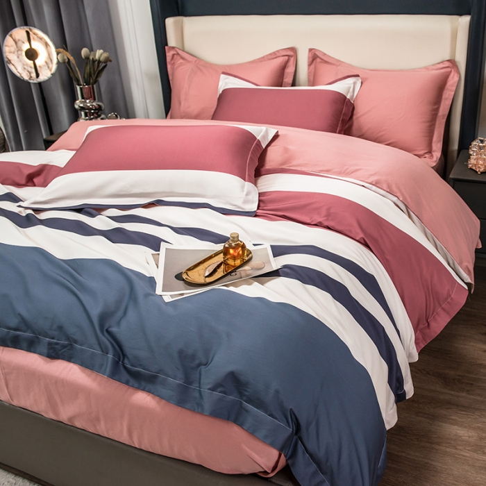 91家纺网 家纺一手货源 找家纺 品乐2023新100支云锦臻丝高清数码长绒棉四件套 唯 一粉