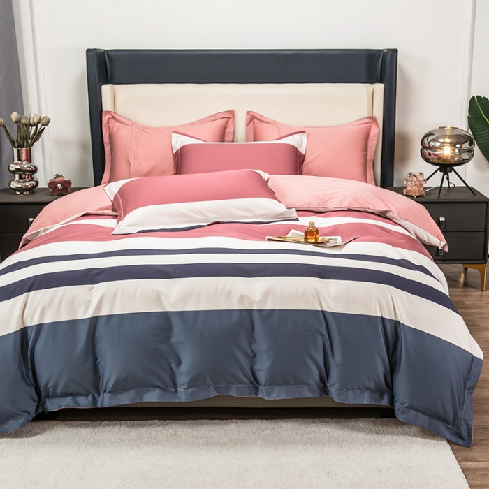 91家纺网 家纺一手货源 找家纺 品乐2023新100支云锦臻丝高清数码长绒棉四件套 唯 一粉