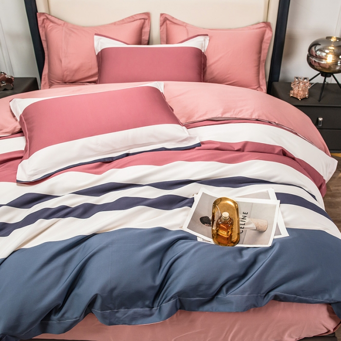 91家纺网 家纺一手货源 找家纺 品乐2023新100支云锦臻丝高清数码长绒棉四件套 唯 一粉