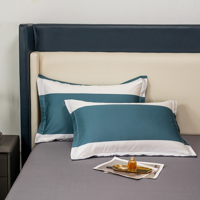 91家纺网 家纺一手货源 找家纺 品乐2023新100支云锦臻丝高清数码长绒棉四件套 唯 一蓝