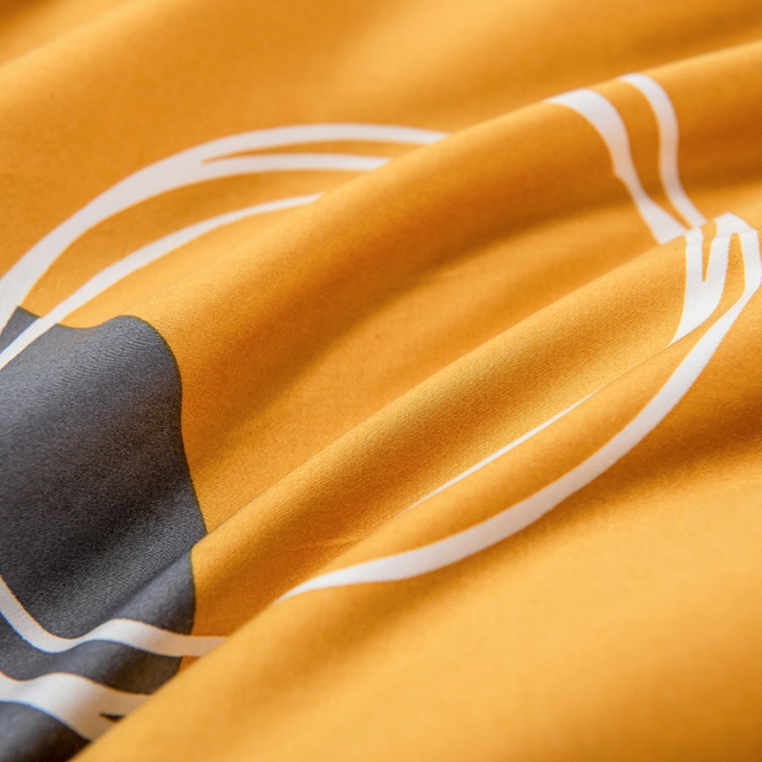 91家纺网 家纺一手货源 找家纺 品乐 2023新100支云锦臻丝高清数码长绒棉四件套 圆融黄