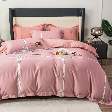 91家纺网 家纺一手货源 找家纺 品乐 2023新100支云锦臻丝高清数码长绒棉四件套 追风粉