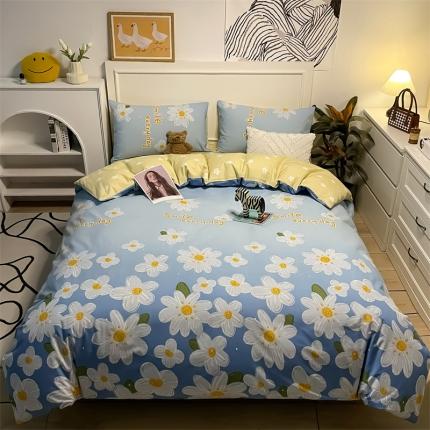 91家纺网 家纺一手货源 找家纺 798家纺 2022新款全棉水洗棉四件套 精灵花