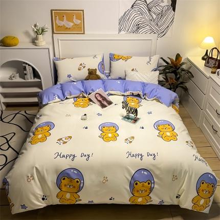 91家纺网 家纺一手货源 找家纺 798家纺 2022新款全棉水洗棉四件套 太空虎