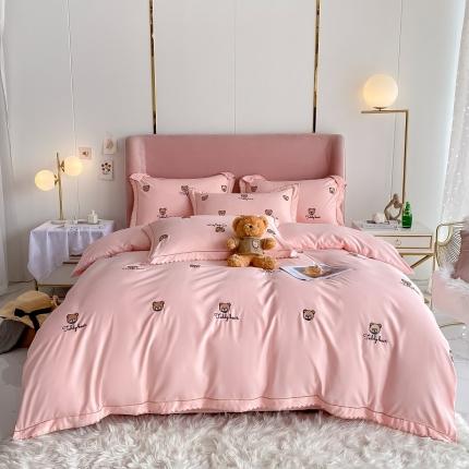 91家纺网 家纺一手货源 找家纺 （总）红嘴企鹅 2025新款水洗真丝可爱熊系列四件套