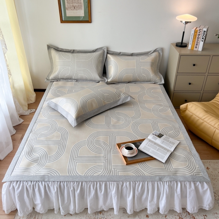 91家纺网 家纺一手货源 找家纺 时年 2022新款水洗冰露丝养生席凉席 爱玛