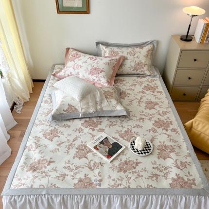 时年 2022新款水洗冰露丝养生席凉席 莫奈-咖