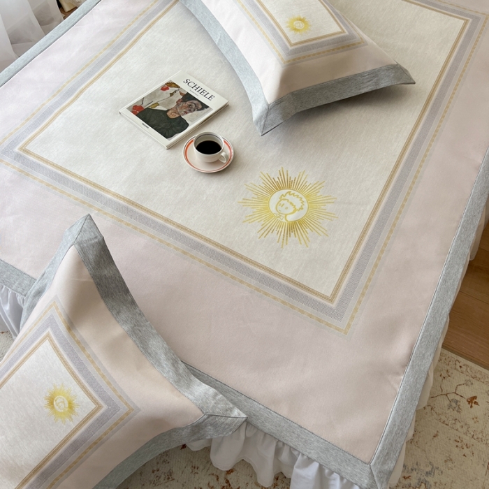 91家纺网 家纺一手货源 找家纺 时年 2022新款水洗冰露丝养生席凉席 小幸运-粉