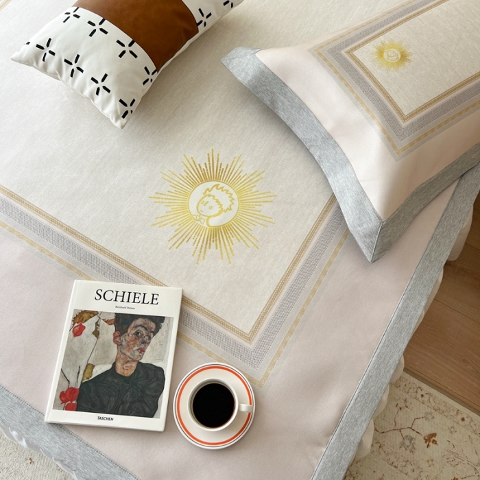 91家纺网 家纺一手货源 找家纺 时年 2022新款水洗冰露丝养生席凉席 小幸运-粉