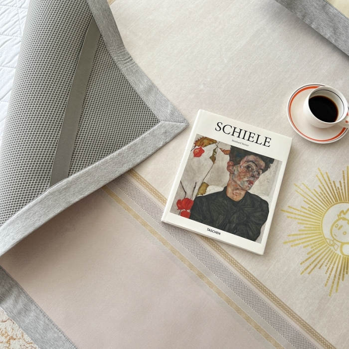 91家纺网 家纺一手货源 找家纺 时年 2022新款水洗冰露丝养生席凉席 小幸运-粉