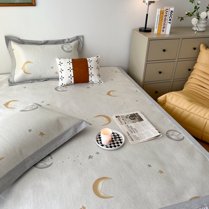 91家纺网 家纺一手货源 找家纺 时年 2022新款水洗冰露丝养生席凉席 星月