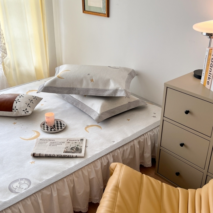 91家纺网 家纺一手货源 找家纺 时年 2022新款水洗冰露丝养生席凉席 星月