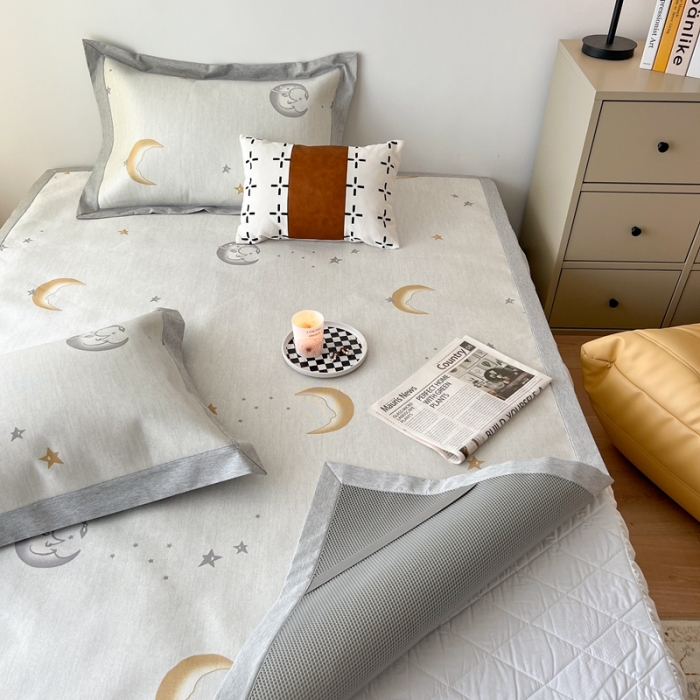 91家纺网 家纺一手货源 找家纺 时年 2022新款水洗冰露丝养生席凉席 星月