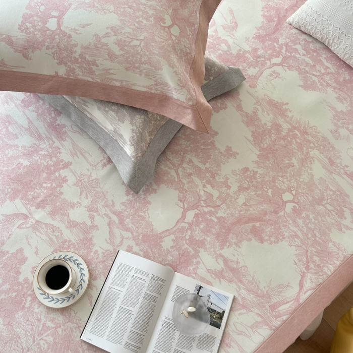 91家纺网 家纺一手货源 找家纺 时年 2022新款水洗冰露丝养生席凉席 伊纹-粉