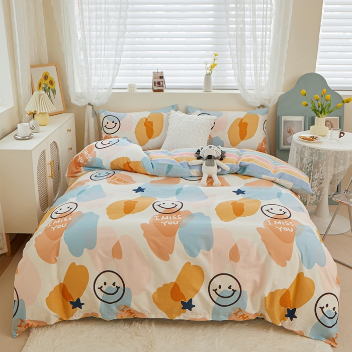 91家纺网 家纺一手货源 找家纺 一米阳光 2022新款13070全棉四件套 美丽心情