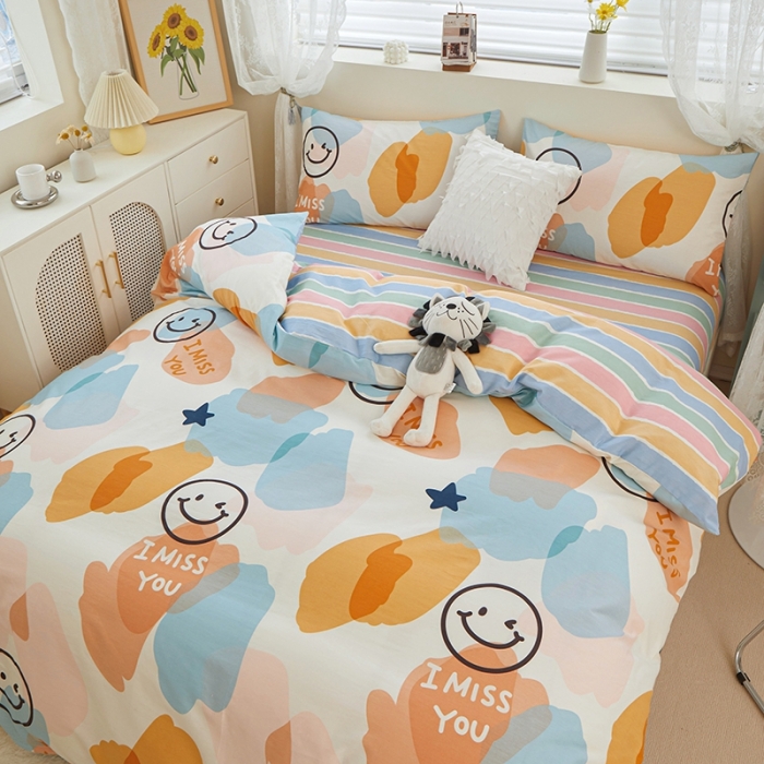 91家纺网 家纺一手货源 找家纺 一米阳光 2022新款13070全棉四件套 美丽心情