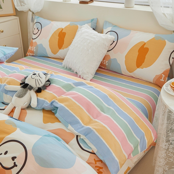 91家纺网 家纺一手货源 找家纺 一米阳光 2022新款13070全棉四件套 美丽心情