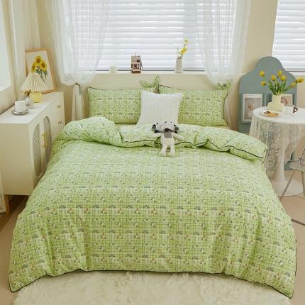 91家纺网 家纺一手货源 找家纺 （总）一米阳光 2022新款镶边兔耳朵工艺款系列四件套