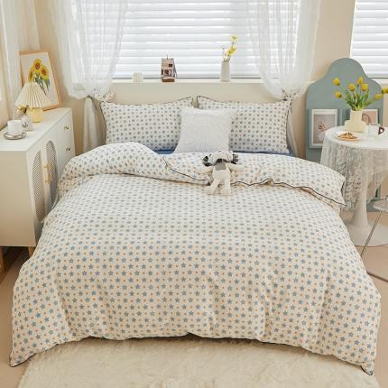 91家纺网 家纺一手货源 找家纺 （总）一米阳光 2022新款镶边兔耳朵工艺款系列四件套