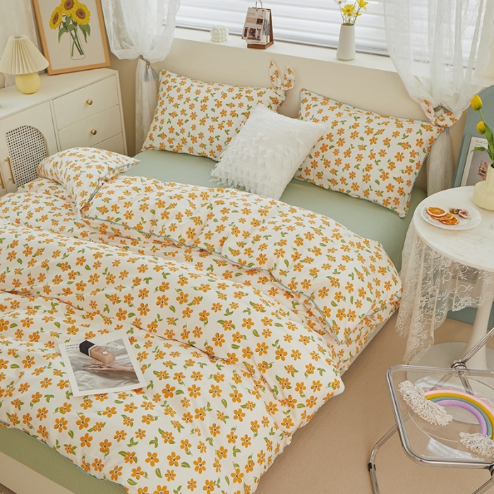 91家纺网 家纺一手货源 找家纺 （总）一米阳光 2022新款镶边兔耳朵工艺款系列四件套