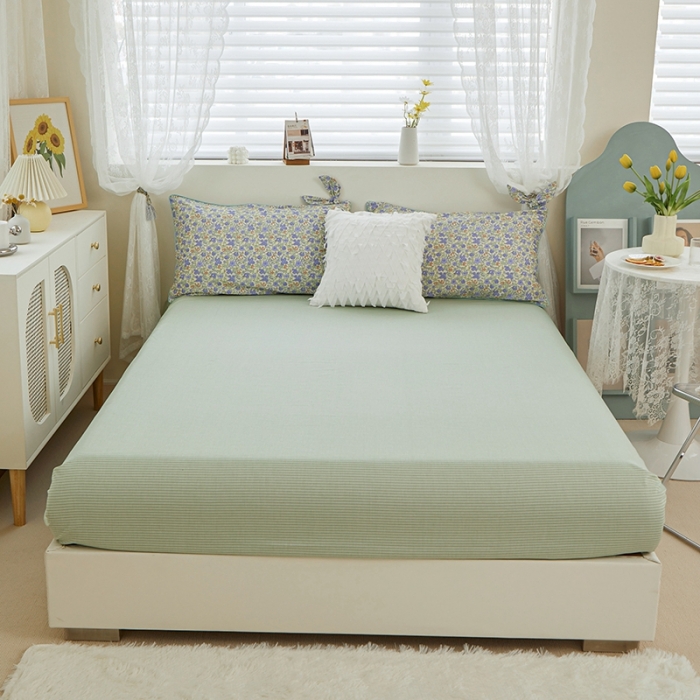 91家纺网 家纺一手货源 找家纺 一米阳光 2022新款镶边兔耳朵工艺款系列四件套 朵唯