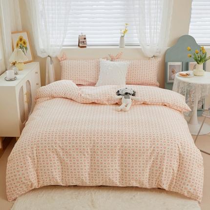 一米阳光 2022新款镶边兔耳朵工艺款系列四件套 朵心