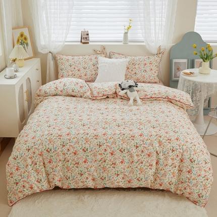 一米阳光 2022新款镶边兔耳朵工艺款系列四件套 朵艺