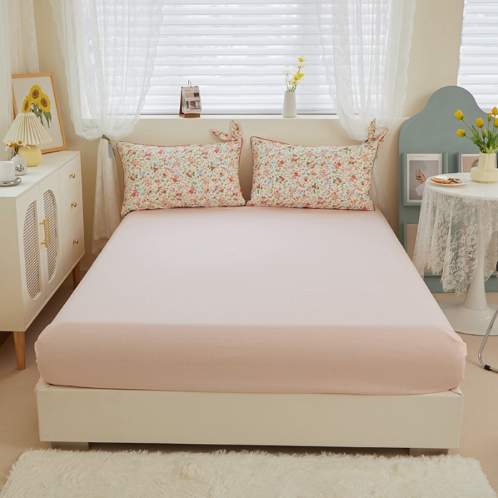 91家纺网 家纺一手货源 找家纺 一米阳光 2022新款镶边兔耳朵工艺款系列四件套 朵艺