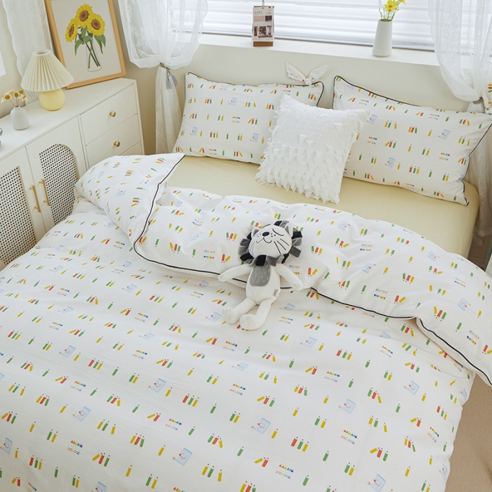 91家纺网 家纺一手货源 找家纺 一米阳光 2022新款镶边兔耳朵工艺款系列四件套 文艺时尚