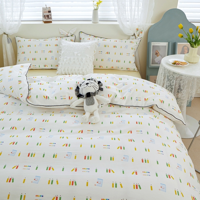 91家纺网 家纺一手货源 找家纺 一米阳光 2022新款镶边兔耳朵工艺款系列四件套 文艺时尚