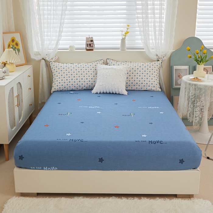 91家纺网 家纺一手货源 找家纺 一米阳光 2022新款镶边兔耳朵工艺款系列四件套 星星闪闪