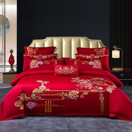 91家纺网 家纺一手货源 找家纺 （总）宏羽纺 2021新款全棉全棉刺绣系列多件套