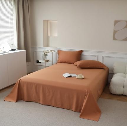 蕊姿超柔水洗超柔水洗新款50s双股新疆长绒棉单床单焦糖橙