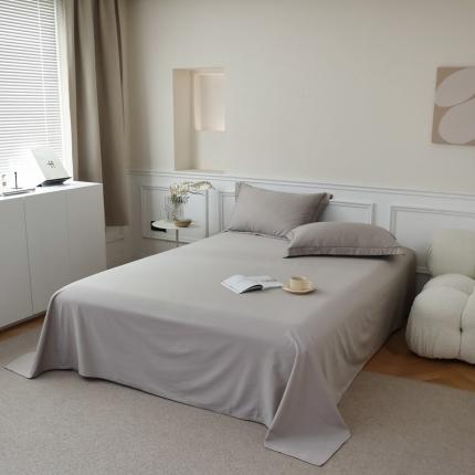 91家纺网 家纺一手货源 找家纺 蕊姿超柔水洗超柔水洗春夏新款50s双股新疆长绒棉单床单浅灰