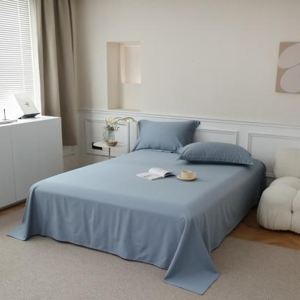 蕊姿超柔水洗超柔水洗新款50s双股新疆长绒棉单床单青蓝