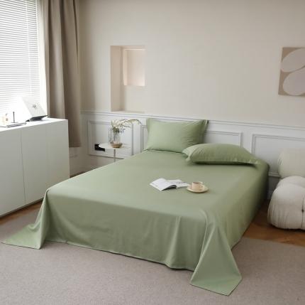 蕊姿超柔水洗超柔水洗新款50s双股新疆长绒棉单床单竹青绿